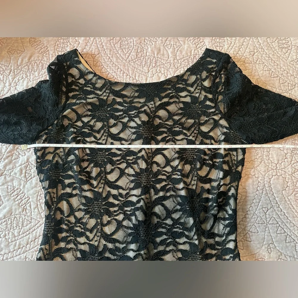 Calvin Klein Elegant Black Lace Dress - 14 - Picture 6 of 11